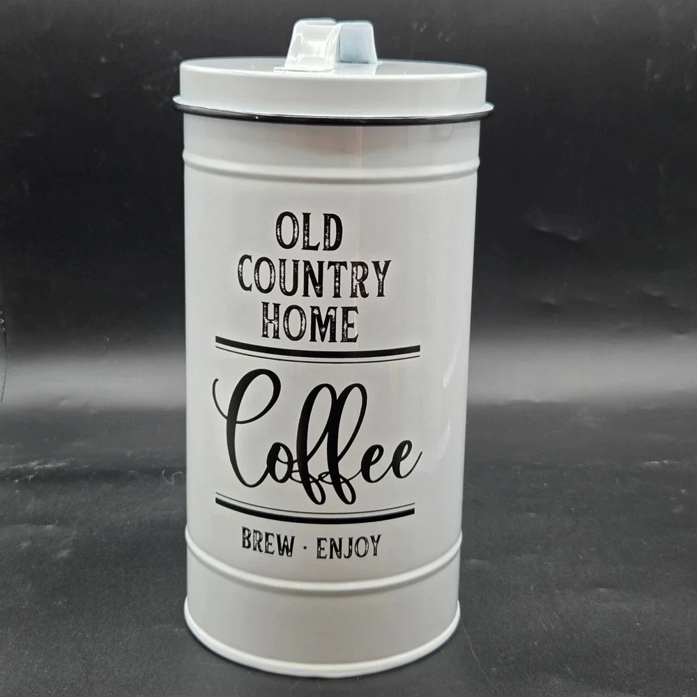 Canisters Sets for the Kitchen, White Metal Airtight Kitchen Canisters